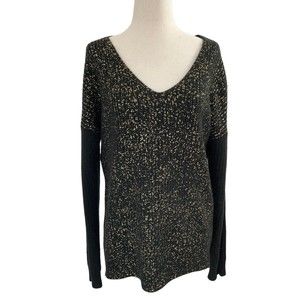 Mossimo Women Size Medium Knit Sweater Black Gold #D2-105